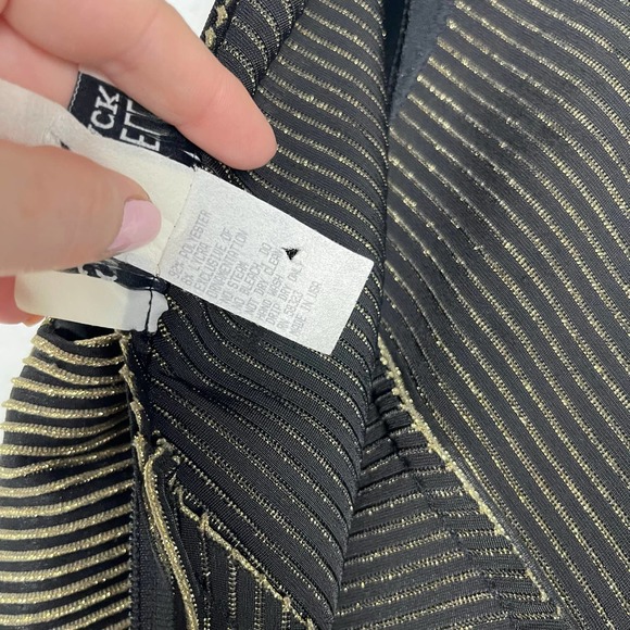 Susan Roselli Vintage 80's Glam Cocktail Fitted Maxi Gown Dress Gold Black Sz 12 - Picture 13 of 16